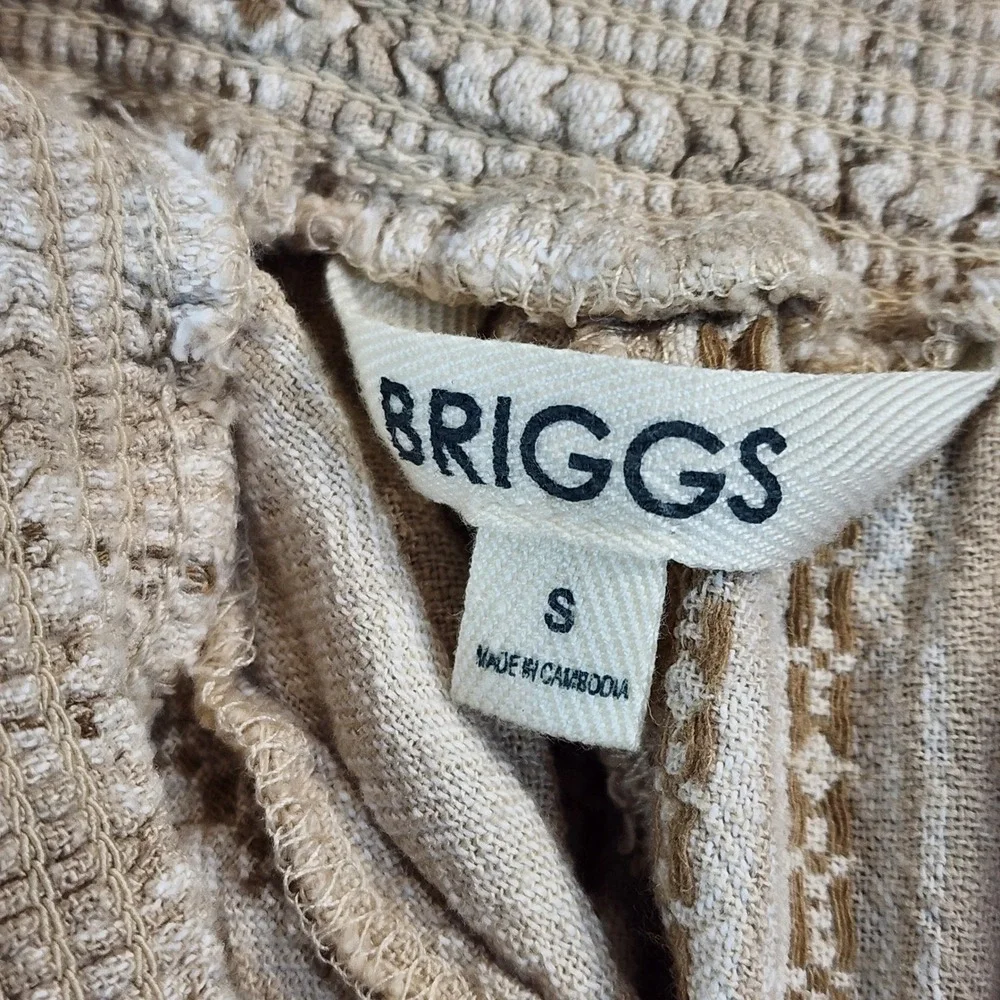 Briggs Women Linen Blend Coastal Grandma Boho Resort Wide Leg Pants Size S - Picture 3 of 7